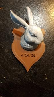 Mounted Bunny Head Trophy 3D Printer Model