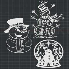 Christmas Snowman Collection 2D Wall Art 3D Printer Model