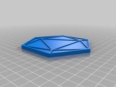 Hexagonal D20 Coaster W/ Optional D&D Logo And Holder 3D Printer Model