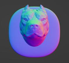 Pitbull Head Mount 3D Printer Model