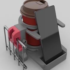 Collapsible Shopping Cart Cup Holder 3D Printer Model