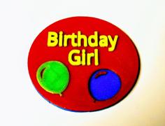 Multicolored Happy Birthday Button With Magnetic Back 3D Printer Model