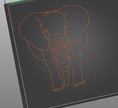 Tactile Image: Elephant (front) 3D Printer Model