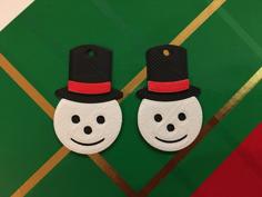 Snowman Earrings 1 3D Printer Model