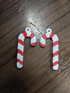 Candy Cane Earring 3D Printer Model