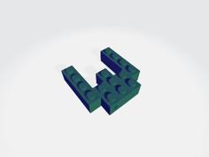 Building Block: Key Holder Letter W 3D Printer Model