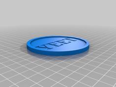 A Coaster That Says YEET 3D Printer Model