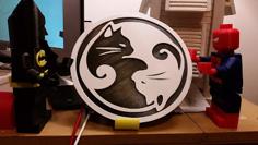 Yin Yang Cats Wallhang (Remix) 3D Printer Model