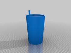 Drinking Cup With Straw 3D Printer Model