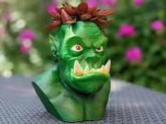 Cartoon-Style Orc Planter 3D Printer Model