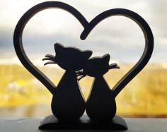 Cats With Heartshaped Tails 3D Printer Model