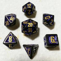 D&D Dice Set With Raised Numbers For Painting (v2) 3D Printer Model