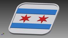 2-Star Chicago Flag Coaster 3D Printer Model