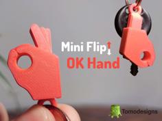 Mini Flip OK Hand Keychain 3D Printer Model