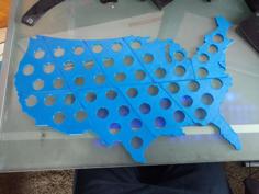 USA Bottle Cap Map 3D Printer Model