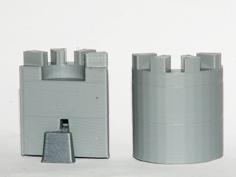 Parametric Turret For Modular Castle Playset 3D Printer Model