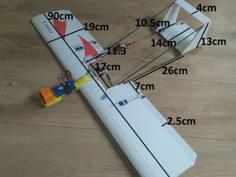 Rc Fpv Plane Made In Fluted Plastic Sheets . Fiberglass Stick . 3D Print Parts ( Modular ) . Simple . Easy DIY 3D Printer Model