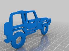 Jeep Profile Ornament/Key Chain 3D Printer Model