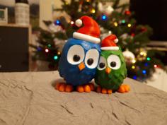 Christmas Cuddling Owls 3D Printer Model