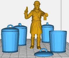 Trash Can Or Rubbish Bin 28mm 3D Printer Model