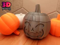 Twist Lock Pumpkin With Evil Grin 3D Printer Model