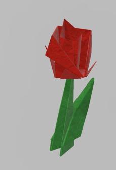 Origami Rose In 2 Parts 3D Printer Model