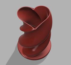 Twisted Heart Valentine’s Vase 3D Printer Model