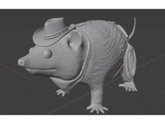 Opossum Cowboy 3D Printer Model