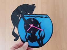 Reloj Pecera Gato 3D Printer Model