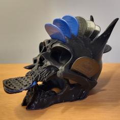 Oni Skull Guitar Pick Holder 3D Printer Model