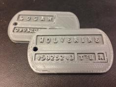 Logan Wolverine Dog Tags 3D Printer Model