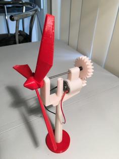 Wind Turbine (2:1 Ratio Gears) 3D Printer Model