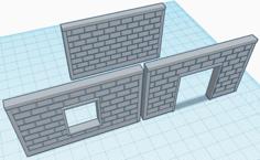 Cinder Block Garden Wall 28mm Scale 3D Printer Model