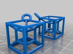 Hypercube Tesseract Earrings 3D Printer Model