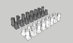 Bauhaus Type Chess Set 3D Printer Model