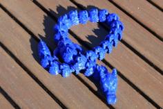 Blue Articulated Dragon 3D Printer Model