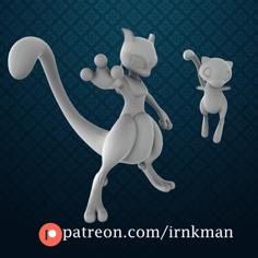 Mewtwo / Mew (Pokemon 35mm True Scale Series) 3D Printer Model