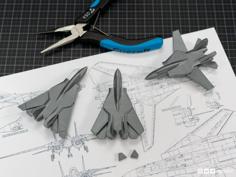 Print-in-place And Articulated F14 Jet Fighter With Improved Wingdesign 3D Printer Model