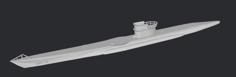 U-Boat Type VII Waterline 3D Printer Model