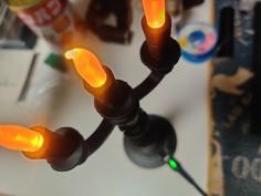 Miniature Candelabra For Dollhouse (in Candle LED) 3D Printer Model