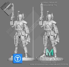 Star Wars – Boba Fett – Full Character – Low Poly – Hi-Poly In Description 3D Printer Model