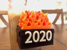 2020 Christmas Ornament Dumpster Fire 3D Printer Model