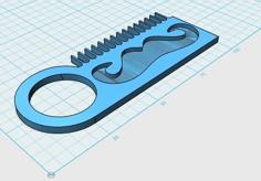 Beard And Mustache Comb 3D Printer Model