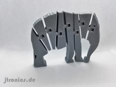 Flexi Articulated Elephant 3D Printer Model