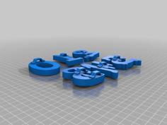 Drippy Numbers 0-5 (with Sawtooth Picture Hangers) 3D Printer Model