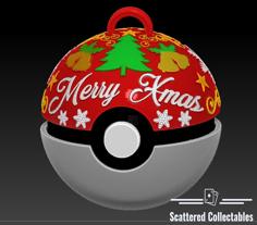 Christmas Poke Ball Ornament 3D Printer Model