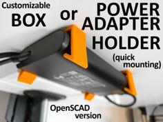 Customizable Box / Psu / Power Adapter Bracket / Holder 3D Printer Model