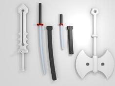 Modio Part: Katana And Wakizashi 3D Printer Model