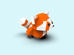 Red Panda Kawaii Low Poly 3D Printer Model