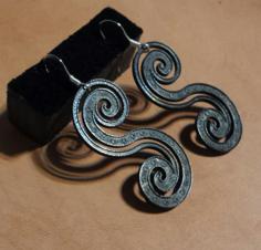 Paisley Curves Earrings 3D Printer Model